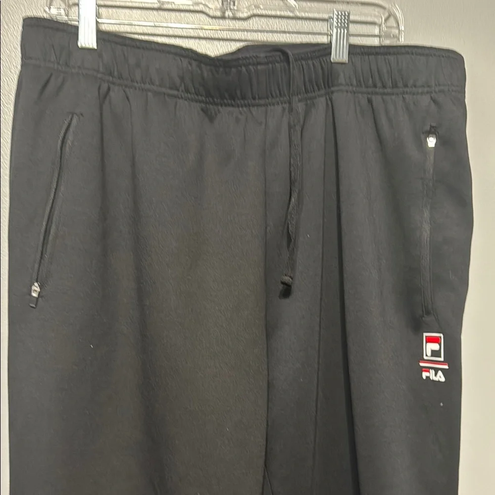Fila Black Joggers with Red Logo - Picture 2 of 4